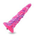 10" Awl Spiral Anal Fantasy Dildo, KlicLok Dildo - Pink