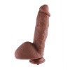9 inch Realistic Silicone Dildo with Balls | KlicLok Dildo - Brown