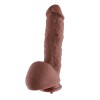 9 inch Realistic Silicone Dildo with Balls | KlicLok Dildo - Brown