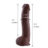 12.4'' Big PVC Dildo, KlicLok Dildo - Brown 12.4'' Big PVC Dildo, KlicLok Dildo - Brown
