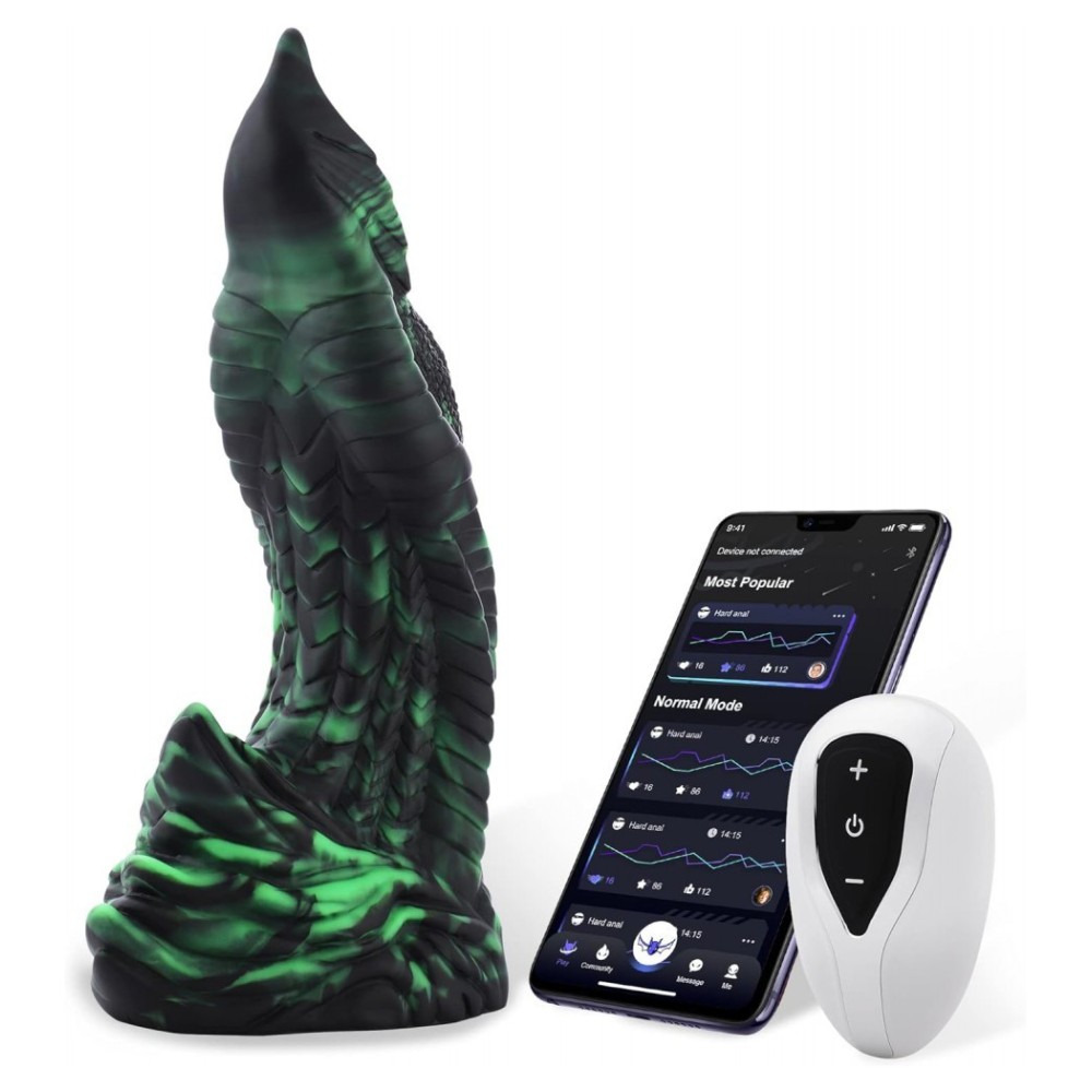 8.7'' The Glowgasm, Glowing & Multi-Speed Vibrating Fantasy Dildo 8.7'' The Glowgasm, Glowing & Multi-Speed Vibrating Fantasy Dildo