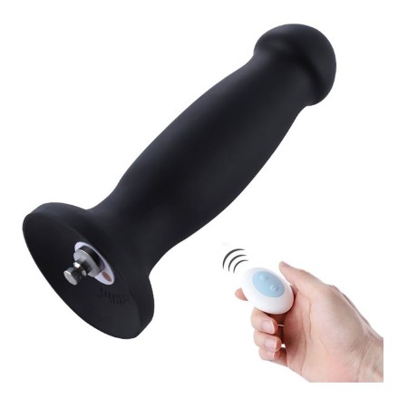 7.3" Vibrating Silicone Anal Black Dildo, KlicLok Dildo