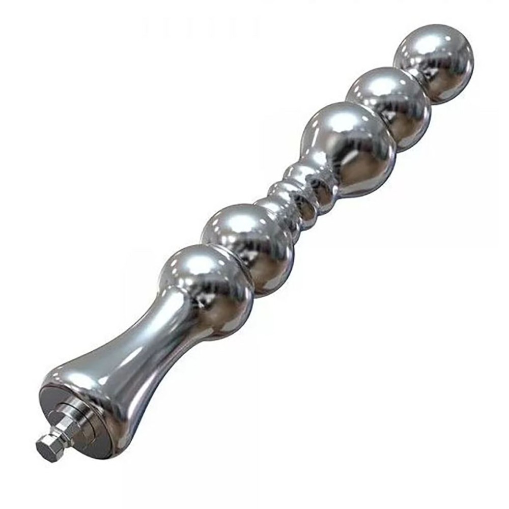 8.2" Round Head Metal Anal Beads Dildo, KlicLok Dildo 8.2" Round Head Metal Anal Beads Dildo, KlicLok Dildo