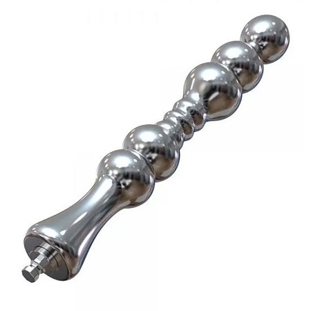 8.2'' Round Head Metal Anal Beads Dildo, KlicLok Dildo