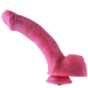 9.7" Curved Silicone Dildo, KlicLok Dildo - Pink