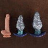 9.06'' Ghost Face Stitch, Silicone Fantasy Anal Plug with Flared Base - XL, XXL