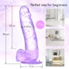 7.87'' Sparkling Dildo, Suction Cup Dildo - Purple, White, Pink 7.87'' Sparkling Dildo, Suction Cup Dildo - Purple, White, Pink