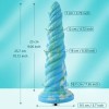 10.1" Spiral Anal Fantasy Dildo, KlicLok Dildo - Blue