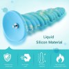 10.1" Spiral Anal Fantasy Dildo, KlicLok Dildo - Blue