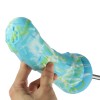9.4" Curved Fantasy Dildo, KlicLok Dildo - Blue