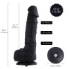 8.7" Realistic Silicone Black Dildo, KlicLok Dildo 8.7" Realistic Silicone Black Dildo, KlicLok Dildo
