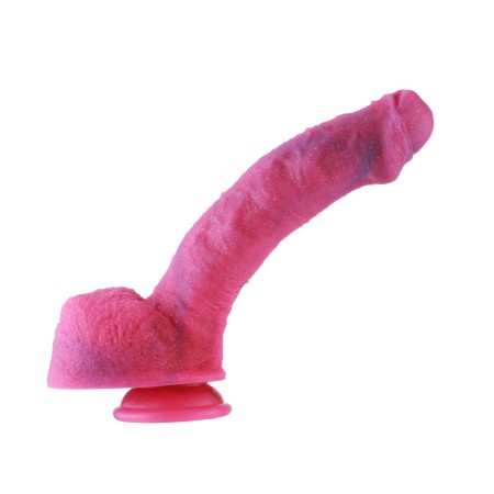 9.7" Curved Silicone Dildo, KlicLok Dildo - Pink