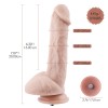 7.8" Realistic Vibrating Silicone Dildo with Ball, KlicLok Dildo 7.8" Realistic Vibrating Silicone Dildo with Ball, KlicLok Dildo