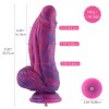9.4" Huge Curved Silicone Fantasy Dildo, KlicLok Dildo 9.4" Huge Curved Silicone Fantasy Dildo, KlicLok Dildo