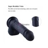 8.2" Silicone Realistic Black Dildo, KlicLok Dildo 8.2" Silicone Realistic Black Dildo, KlicLok Dildo