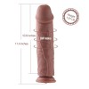 11.4" Slightly Curved Silicone Dildo, KlicLok Dildo - Brown, Black 11.4" Slightly Curved Silicone Dildo, KlicLok Dildo - Brown, Black