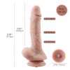 8.4'' Slim Silicone Realistic Dildo, KlicLok Dildo - Flesh