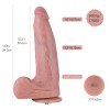 13.5" Big Realistic Silicone Dildo, KlicLok Dildo 13.5" Big Realistic Silicone Dildo, KlicLok Dildo