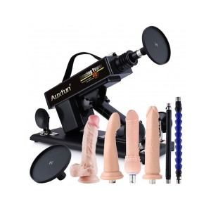 Auxfun Basic Sex Machine for Women with 3XLR Adapter, 4 Dildos & Extension Rods