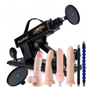 Auxfun Basic Sex Machine for Women with 3XLR Adapter, 4 Dildos & Extension Rods
