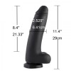 11.4" Black Throne, Black Silicone Dildo with Suction Cup