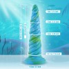 10.1" Spiral Anal Fantasy Silicone Dildo - Blue